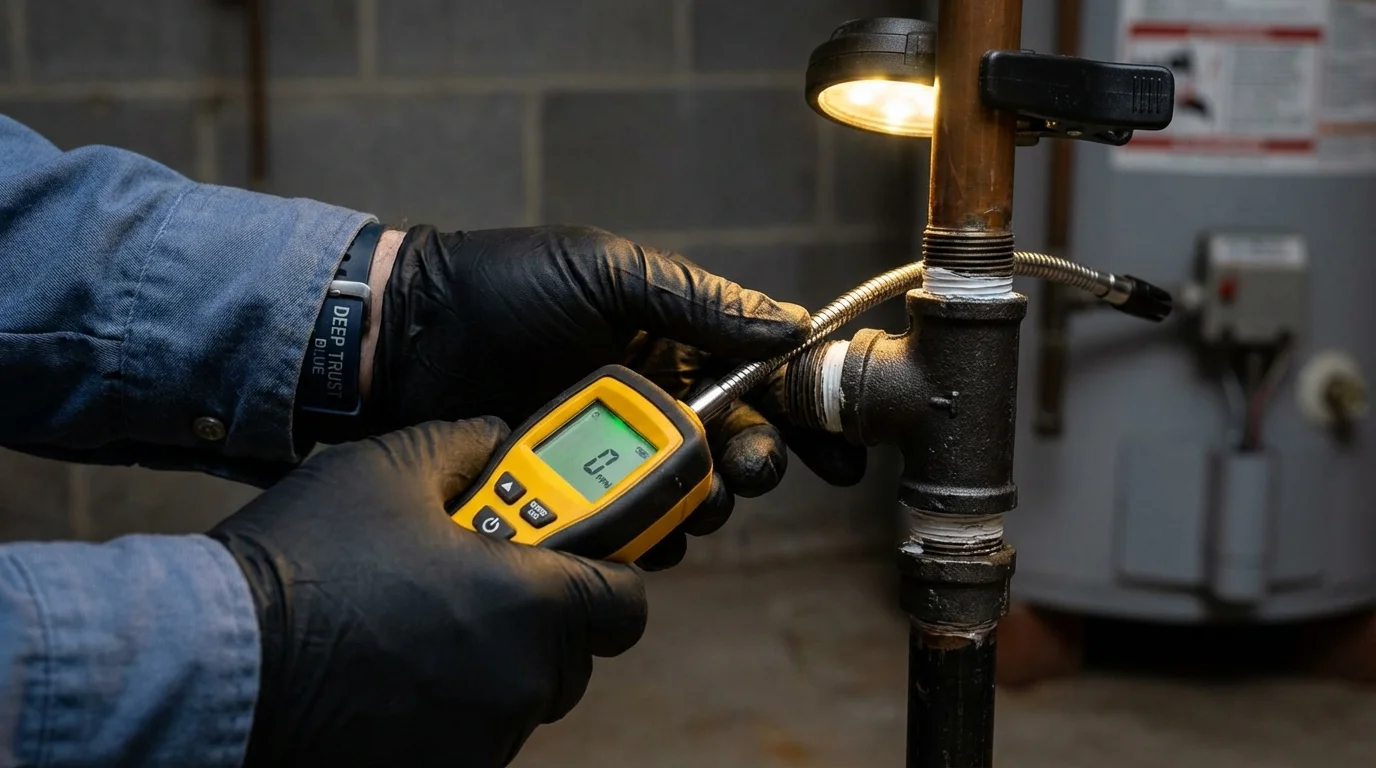 Gas leak detection with electronic sniffer by Johns Plumbing LLC in Leakey